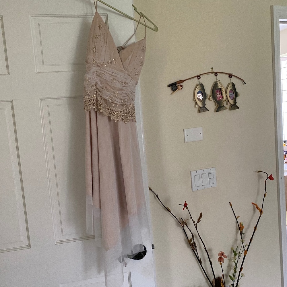 SEXY CREAM COCKTAIL DRESS